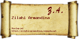 Zilahi Armandina névjegykártya